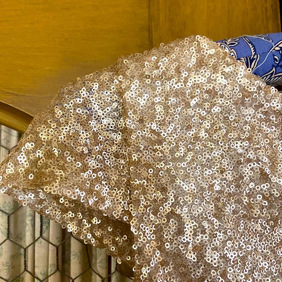 Champagne Sequined Evening Dress - Picture 7 of 10